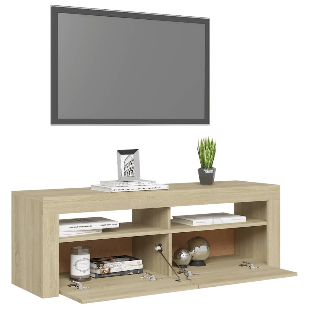 Tv-Meubel Met Led-Verlichting 120X35X40 Cm Kleurig