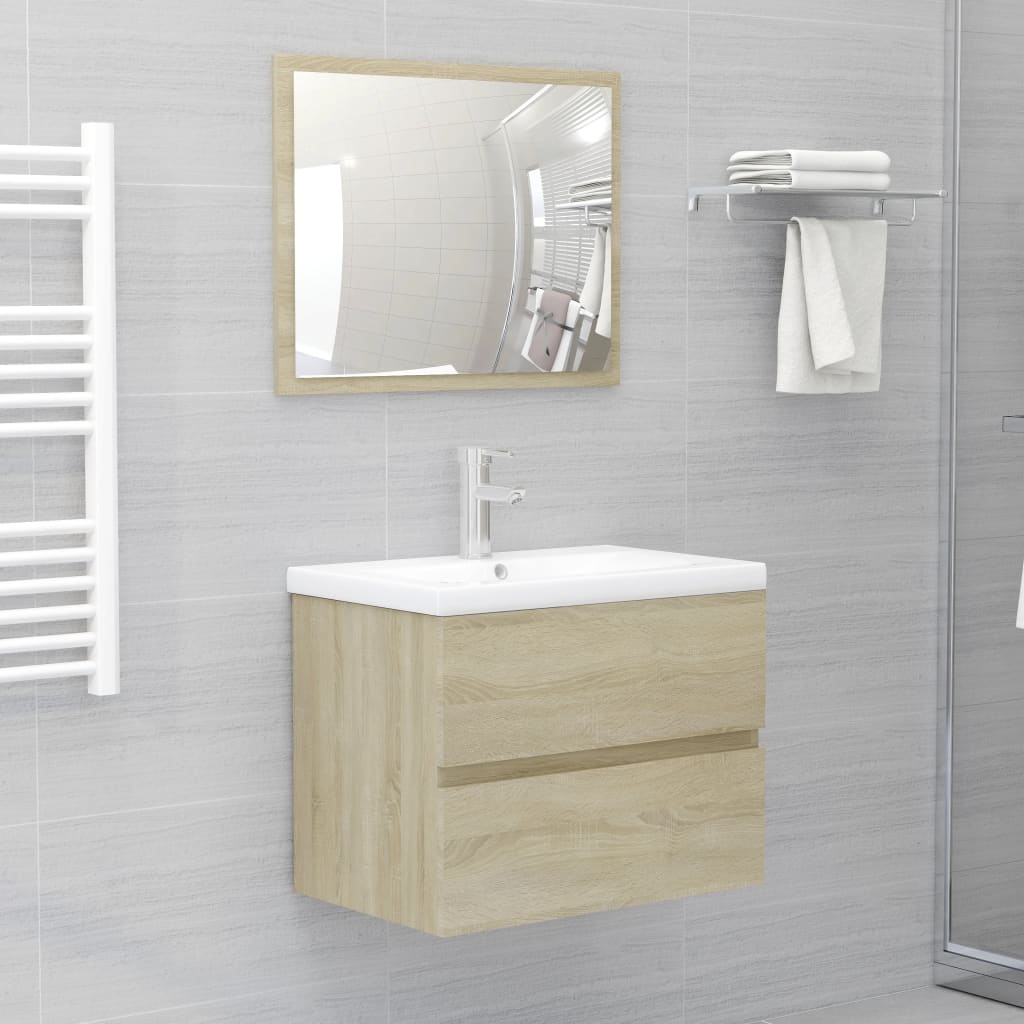 Wastafelkast 60X38,5X45 Cm Bewerkt Hout Sonoma Eikenkleurig