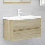 Wastafelkast 80X38,5X45 Cm Bewerkt Hout Sonoma Eikenkleurig