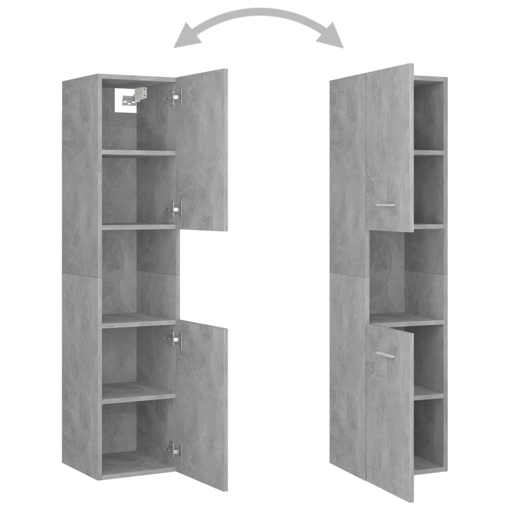 Badkamerkast 30X30X130 Cm Bewerkt Hout Betongrijs