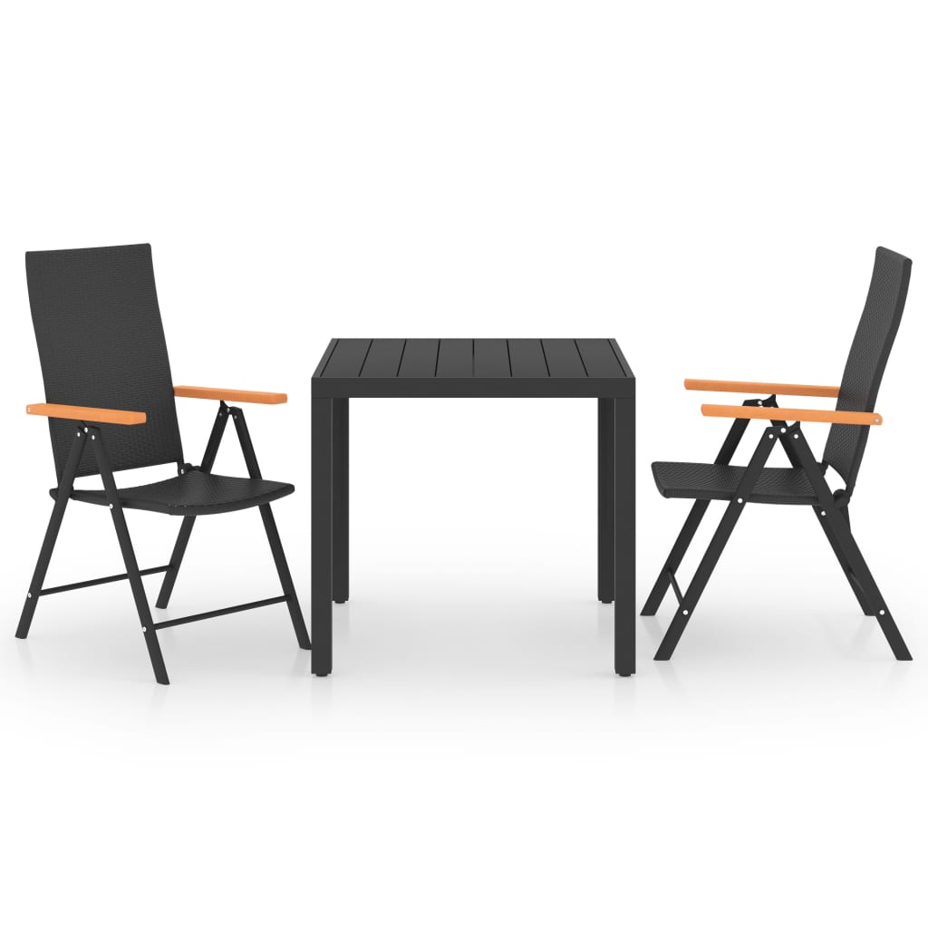3-Delige Tuinset Zwart En Bruin
