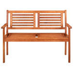 Tuinbank 2-Zits Met Kussen 120 Cm Massief Eucalyptushout
