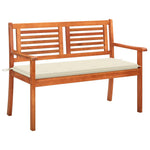 Tuinbank 2-Zits Met Kussen 120 Cm Massief Eucalyptushout
