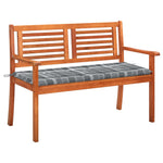 Tuinbank 2-Zits Met Kussen 120 Cm Massief Eucalyptushout