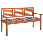 Tuinbank 2-Zits Met Kussen 120 Cm Massief Eucalyptushout