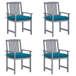 Tuinstoelen 8 St Met Kussens Massief Acaciahout Grijs