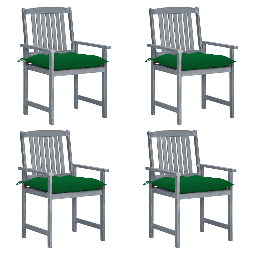 Tuinstoelen 8 St Met Kussens Massief Acaciahout Grijs