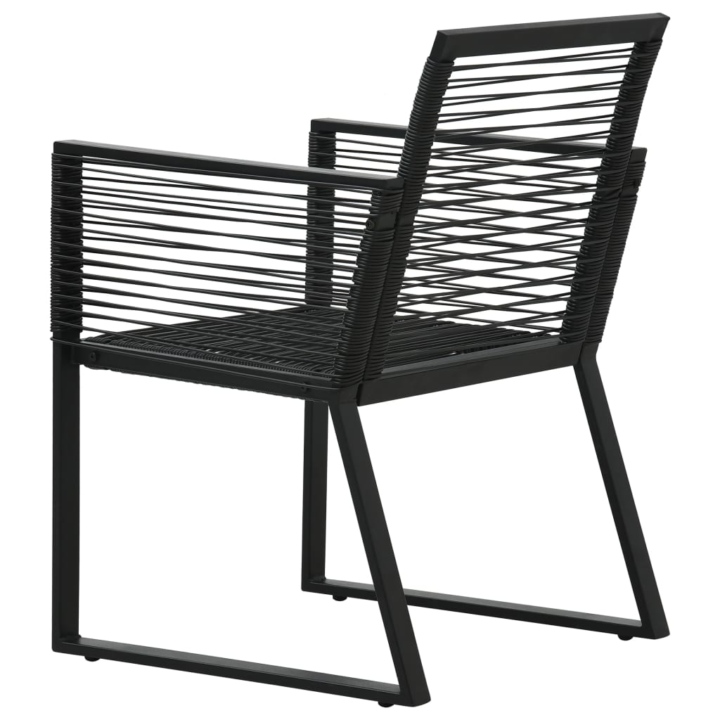 -Delige Tuinset Pvc-Rattan Zwart
