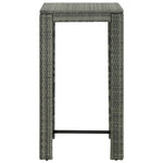 -Delige Tuinbarset Met Kussens Poly Rattan Grijs