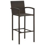 3-Delige Tuinbarset Met Armleuningen Poly Rattan Bruin