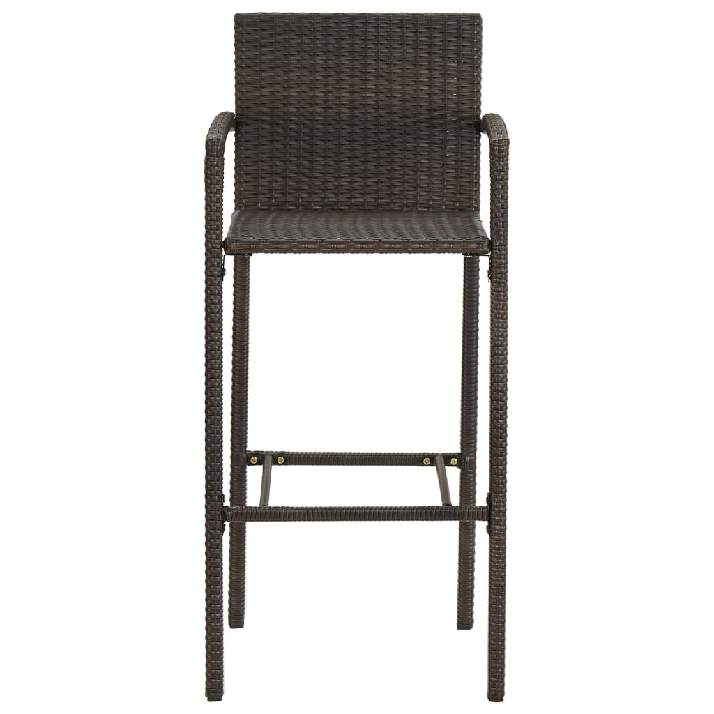 3-Delige Tuinbarset Met Armleuningen Poly Rattan Bruin