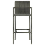5-Delige Tuinbarset Met Armleuningen Poly Rattan Grijs