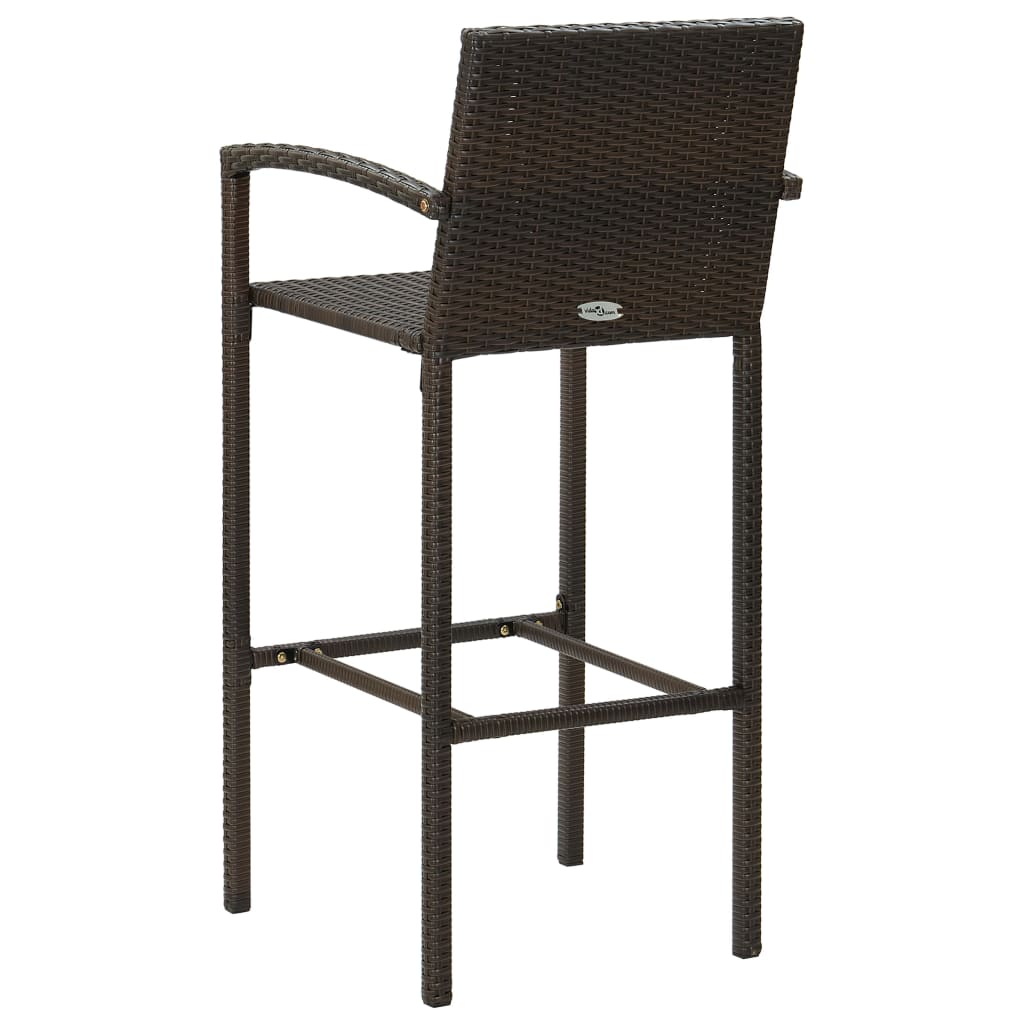 5-Delige Tuinbarset Met Armleuningen Poly Rattan Bruin