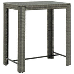 5-Delige Tuinbarset Met Armleuningen Poly Rattan Grijs