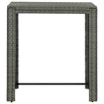 5-Delige Tuinbarset Met Armleuningen Poly Rattan Grijs