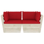 Tuinbank 2-Zits Met Kussens Pallet Vurenhout Rood