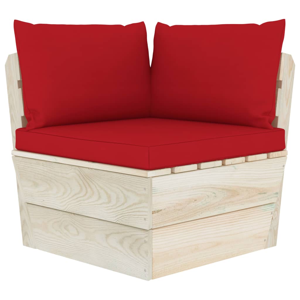 Tuinbank 2-Zits Met Kussens Pallet Vurenhout Rood