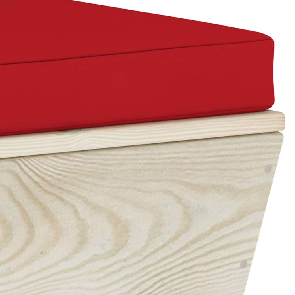 Tuinbank 2-Zits Met Kussens Pallet Vurenhout Rood