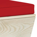 Tuinbank 3-Zits Met Kussens Pallet Vurenhout Rood