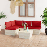 Tuinbank 2-Zits Met Kussens Pallet Vurenhout Rood