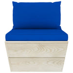 5-Delige Loungeset Met Kussens Pallet Vurenhout Blauw