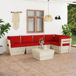 Tuinbank 2-Zits Met Kussens Pallet Vurenhout Rood