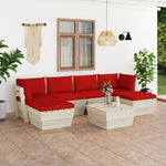 Tuinbank 2-Zits Met Kussens Pallet Vurenhout Rood