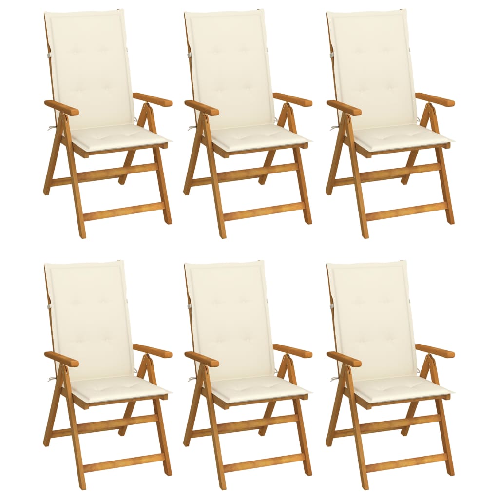 Tuinstoelen Inklapbaar Met Kussens Massief Acaciahout Crème