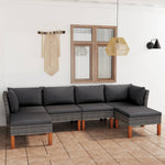 -Delige Loungeset Met Kussens Poly Rattan Grijs