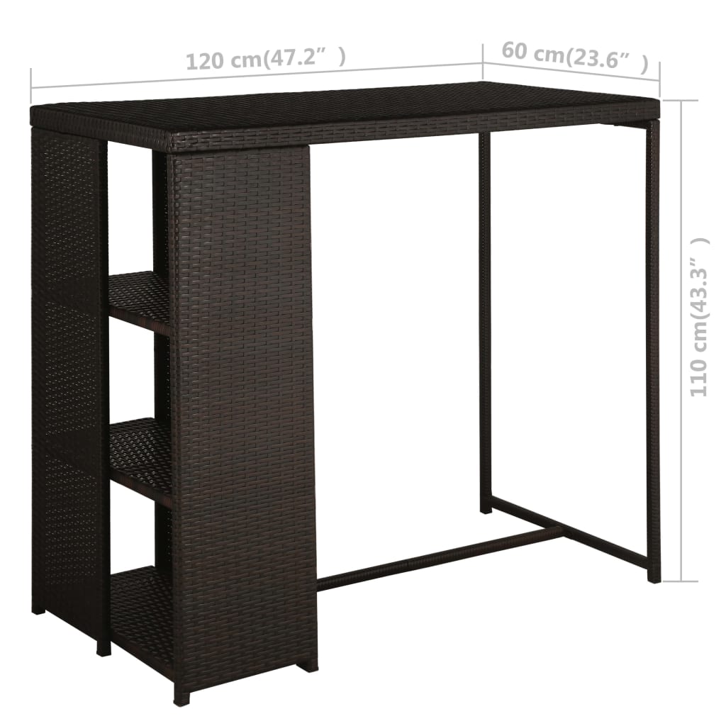 5-Delige Tuinbarset Met Kussens Poly Rattan