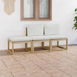 Tuinhoekbanken 2 St Met Kussens Groen Geïmpregneerd Grenenhout Crème