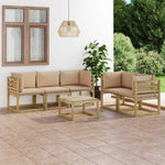 Tuinhoekbanken 2 St Met Kussens Groen Geïmpregneerd Grenenhout Beige