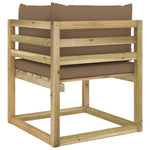Tuinhoekbanken 2 St Met Kussens Groen Geïmpregneerd Grenenhout Taupe