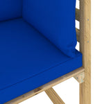 Tuinhoekbanken 2 St Met Kussens Groen Geïmpregneerd Grenenhout Blauw