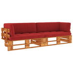 Pallet Met Kussens Geïmpregneerd Grenenhout Rood