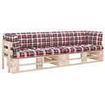 Pallet Met Kussens Geïmpregneerd Grenenhout Rood Ruitpatroon