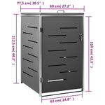Containerberging Enkel 69X77,5X112,5 Cm Roestvrij Staal