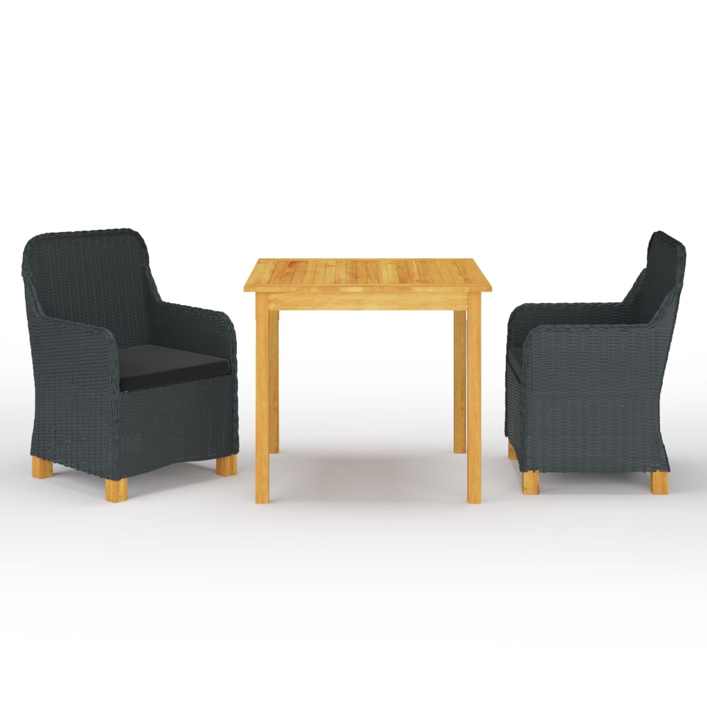 3-Delige Tuinset Donkergrijs