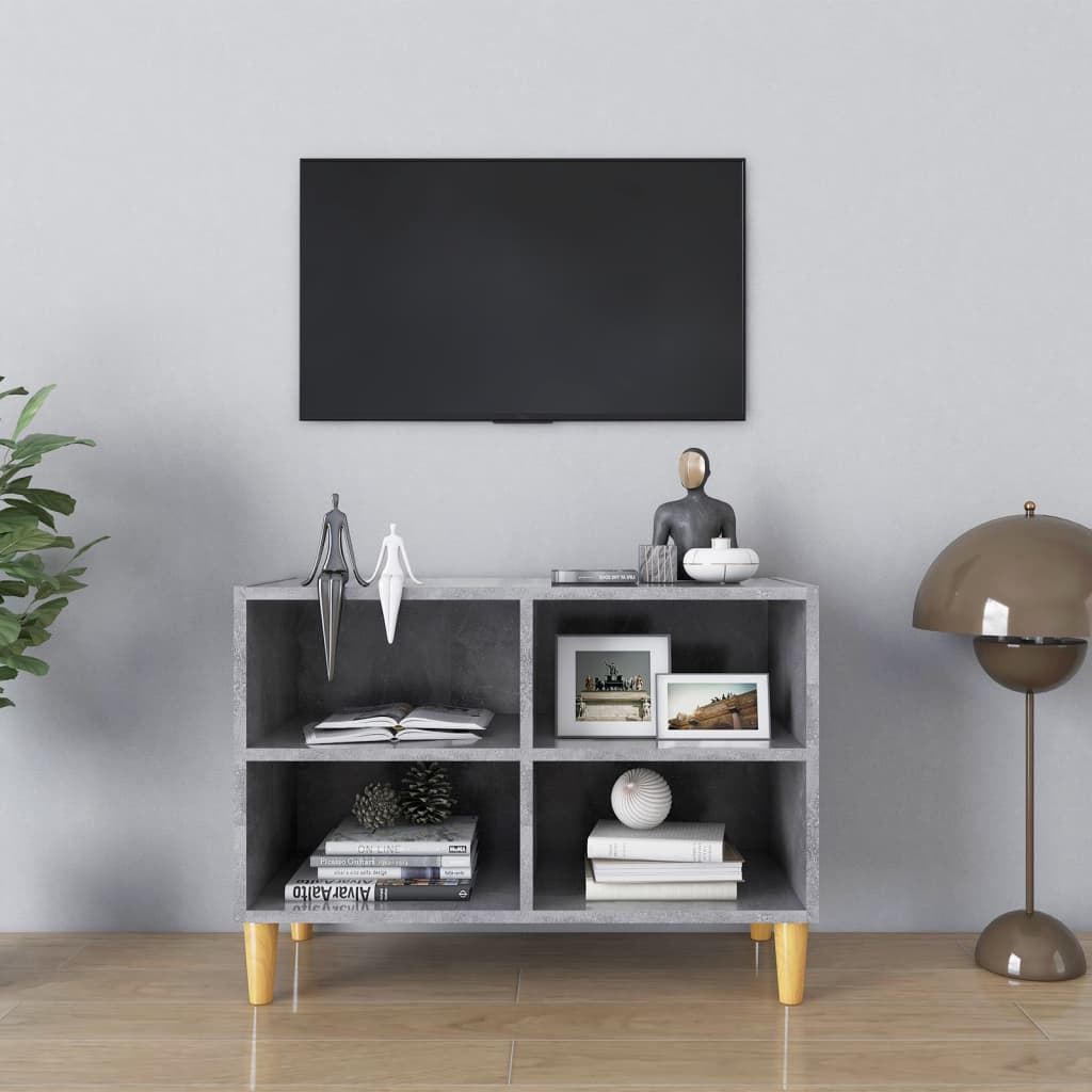 Tv-Meubel Met Massief Houten Poten 69,5X30X50 Cm
