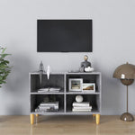 Tv-Meubel Met Massief Houten Poten 69,5X30X50 Cm