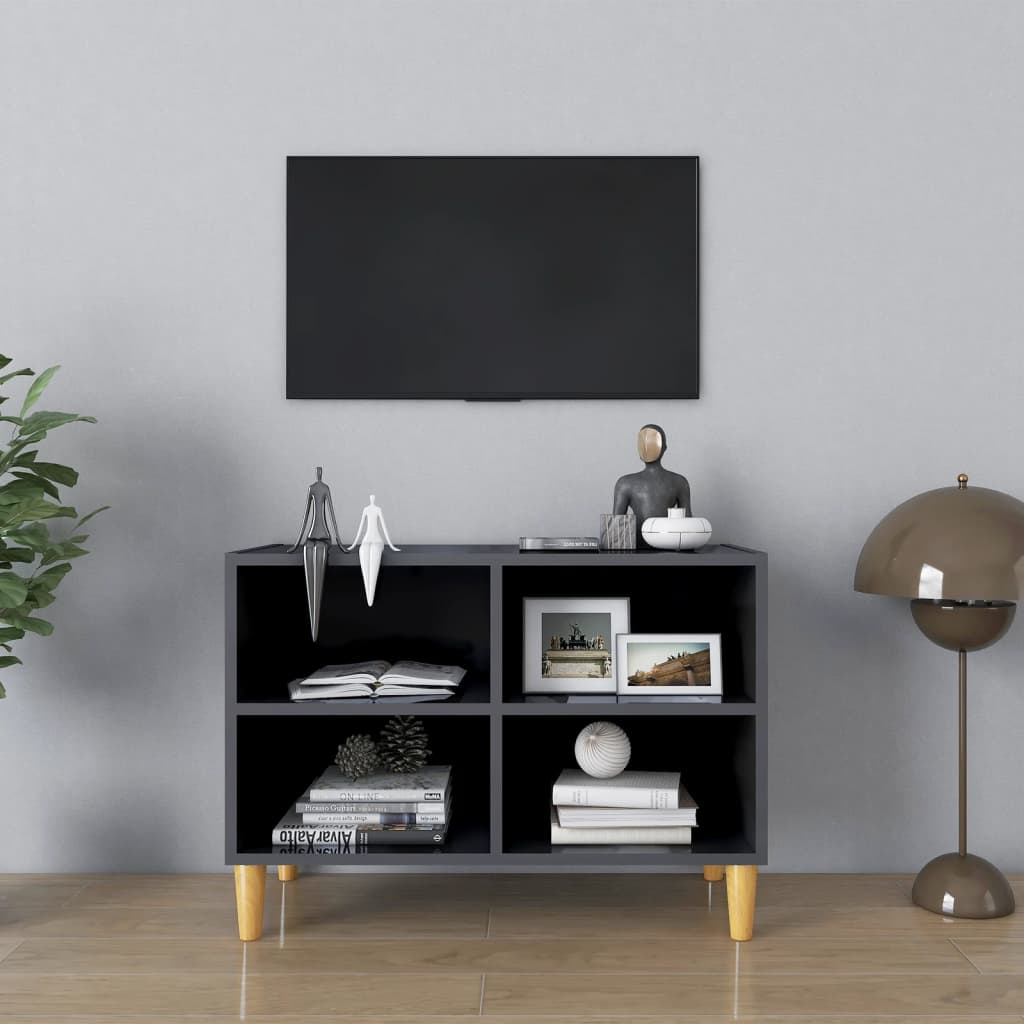 Tv-Meubel Met Massief Houten Poten 69,5X30X50 Cm