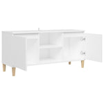 Tv-Meubel Met Massief Houten Poten 03,5X35X50 Cm
