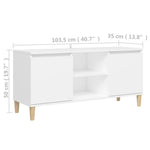 Tv-Meubel Met Massief Houten Poten 03,5X35X50 Cm