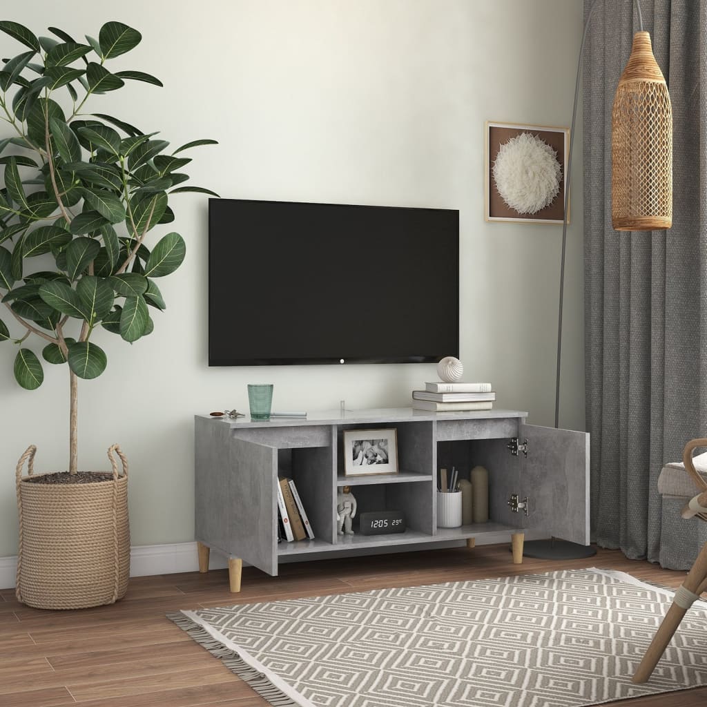 Tv-Meubel Met Massief Houten Poten 03,5X35X50 Cm