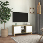 Tv-Meubel Met Massief Houten Poten 03,5X35X50 Cm