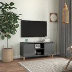 Tv-Meubel Met Massief Houten Poten 03,5X35X50 Cm