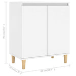 Dressoir Met Massief Houten Poten 60X35X70 Cm Bewerkt Hout