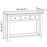 Wandtafel 110X35X75 Cm Massief Eikenhout