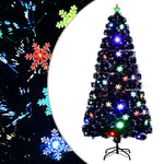Kerstboom Met Led-Sneeuwvlokken 64 Cm Glasvezel Zwart