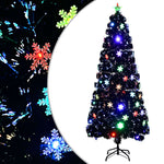 Kerstboom Met Led-Sneeuwvlokken 64 Cm Glasvezel Zwart